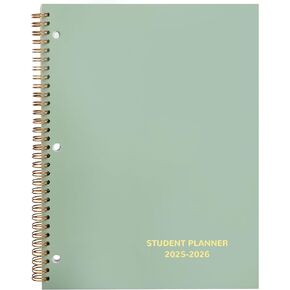 Student Planner 2025-2026 Monthly & Weekly School Planner 2025-2026 Student Planners Academic Year for Middle and High School, Aug 2025 - Jun 2026, 8.2" x 10.7", Academic Planners with Stickers & 3-Hole Punched - Green