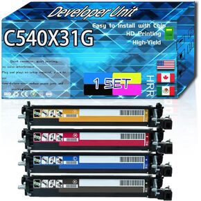 C540X31G Developer Unit Compatible for Lexmark C540N C543DN C544DN C544DTN C544DW Printers, High Production Replacement (1 Pack Black)
