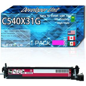 C540X31G Developer Unit Compatible for Lexmark X544DW X544N X546DTN X548DE X548DTE Printers, High Production Replacement (1 Pack Magenta)