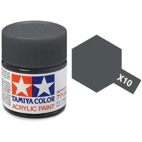 TAMIYA America, Inc Acrylic X10 Gloss,Gun Metal, TAM81010 1 Count (Pack of 1)