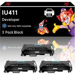 وحدة المطورين IU411+وحدة الأسطوانة متوافقة مع Konica Minolta Bizhub 223 283 363 423 36 42 طابعات ، متانة محسّنة ، مثالية للطباعة ذات الحجم العالي (3 حزمة أسود)