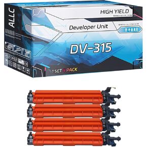 ALLC Compatible for Konica Minolta DV-315 Developer Unit Work for Konica Minolta bizhub C250i C251i C300i C301i C360i C361i Printers, with Chip, High Yield 800000 Pages, Clear Printing (4 Pack Black)