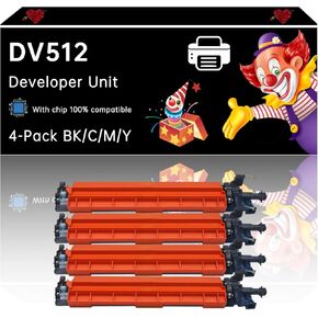 DV512 Developer Unit Compatible with Konica Minolta bizhub C284e C364 C364e C454 C454e C554 C554e Printers, Enhanced Durability, Ideal for High-Volume Printing (3 Pack Black)