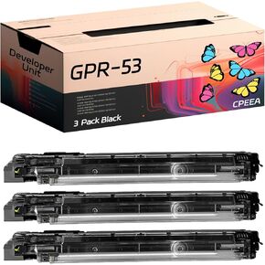 Compatible for Canon GPR-53 Developer Unit Work for Canon imageRUNNER Advance C3325i C3330i C3525i C3525i II C3525i III Printers, with Chip, High Yield 240000 Pages, Clear Printing (1 Pack Cyan)