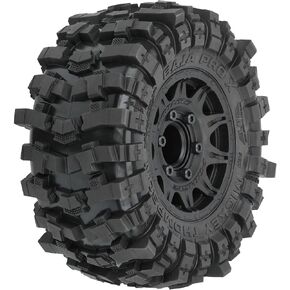 Pro-line Racing Mickey Thompson Baja Pro X 2.8" Tires Mounted on Raid Black 6x30 Removable Hex 12mm & 14mm Wheels 2 for Big Rock™ 3S Granite™ 3S Stampede® 2 Wheel Drive & 4x4 and Other 1/10 Monster