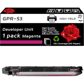 GPR-53 Developer Unit Compatible for Canon imageRUNNER Advance C3530i C3530i II C3530i III DX C3725i Printers, with Chip, High Yield 240000 Pages, Clear Printing (1 Pack Yellow)