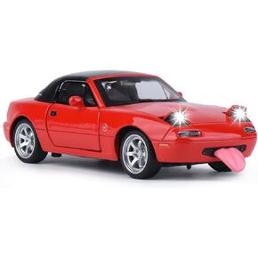 Car Toys for Boys 1 32 Diecast Cars for Mazda Miata MX-5 Metal Toy Car,Compatible with Mazda MX5 Collectibles Model Kit,Pull Back Cars with Lights and Sounds,Toy Cars for Boys Age 4-7（Red）