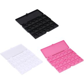 DOITOOL 3Pcs Nail Art Watercolor Pigment Tray Layers Each Paint Mixing Case for Convenient Carrying and Transport