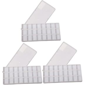 DOITOOL 3Pcs Watercolor Pigment Mixing Box Art Drawing Palette for Watercolor Oil and Paints Easy to Clean for Artists Students and DIY Crafts