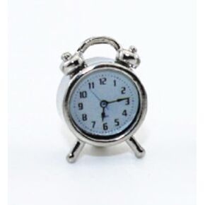 Silver 1/12 Miniature Alarm Clock Dollhouse Decoration Accessories, Décor, Decorations