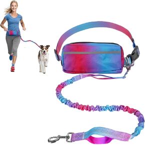 Hands Free Dog Leash for Medium Large Dogs,Hands Free Dog Leash with Zipper Pouch,Suitable for Running Jogging Walkin