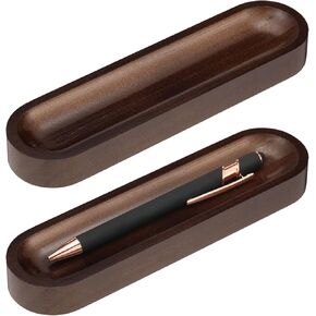 Chunful Set of 2 Black Walnut Pen Tray Wood Pen Holder Wooden Pencil Holder for Desk Multiple Use Desk Writing Stationary Organizer Office School Supplies Storage