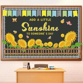 Christian Bulletin Board Set Religious Summer Flower Cutouts Borders Back to School Classroom Decorations Floral DIY Photo Craft Church VBS Sunday School Theme Chalkboard for Teacher Wall Decor