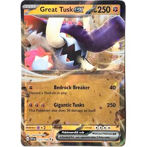 Pokemon - Great Tusk ex 123/198 - Scarlet & Violet - Double Rare - Holo Full Art