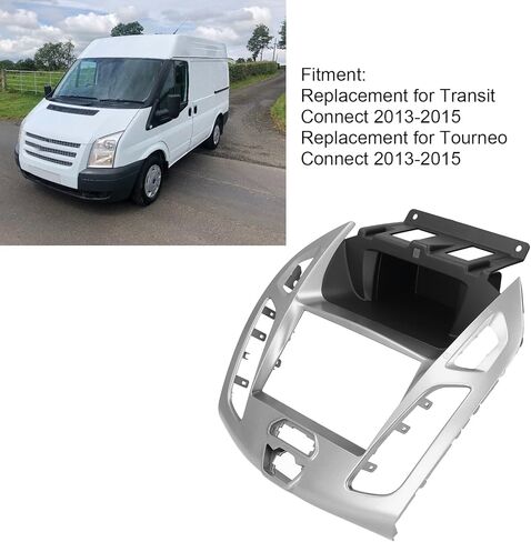 إطار قرص DVD صوتي 2DIN، استبدال ديكور محول لوحة القيادة لسيارة Transit Tourneo Connect 2013,2014,2015 (رمادي فضي) in Kuwait