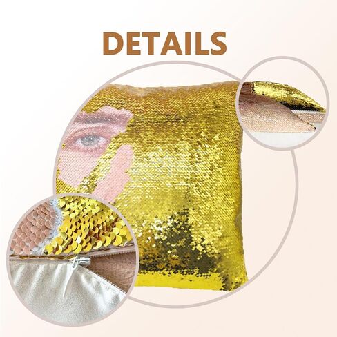 Nicolas Cage Pillow Covers Sequin Pillow Cases Funny Gag Gifts Reversible Sequin Pillow Cover Decorative Throw Cushion Case 16 x 16 Inches (Red) in Saudi Arabia