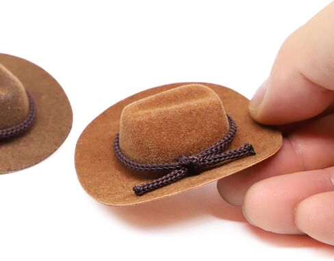 Dollhouse Cowboy Hat, Miniature Cowboy Hat, 1:12 Scale Miniature Soft Cowboy, Mini Hat, American Old West Hat, for Dollhouse Craft Supplies (2PCS) (Light Brown) in Saudi Arabia