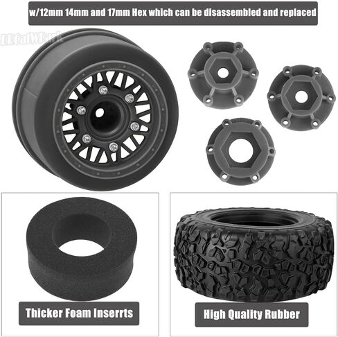 12mm/14mm/17mm Hex RC Truck Tires for Slash 2WD 4×4,Arrm a Senton,Axia1,Rc4wd,Redcat,RC Short Course Truck Wheels and Tires,Colour in Saudi Arabia