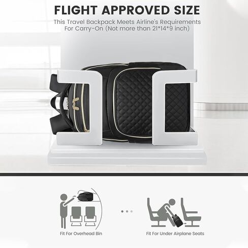 Wotony 15.6inch محفظة حقيبة الظهر المحمولة المحمولة للنساء ، 15.6 بوصة من حقائب الكمبيوتر السفر (أسود/ذهبي ، 15.6 بوصة) in Kuwait
