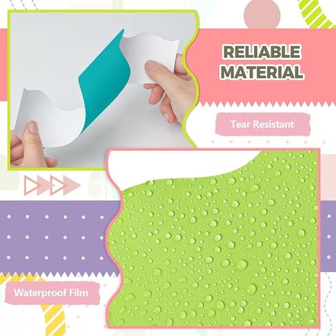 Bulletin Board Borders, 8 Rolls 262.4 Ft Bright Scalloped Bulletin Borders, Colorful Bulletin Board Decorations for Classroom Chalkboard Wall, School Whiteboard Trim DIY, Home, Office, Posters & Party in Kuwait