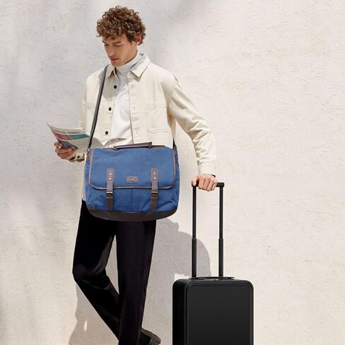 Canvas Messenger Bag, Laptop Briefcase with Shoulder Strap in Kuwait