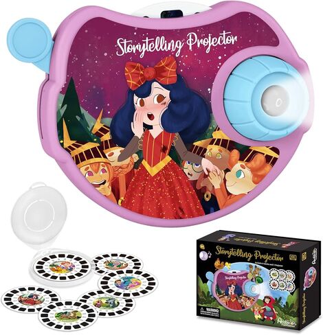 Smilesskiddo Storytelling Projector for Kids - كتاب قصة عرض الأطفال ، قصص وقت النوم ، 6 (حكاية خرافية) أقراص مع عرض واضح ، ألعاب قصة تعليمية لـ 3 4 5 5 سنوات من الأولاد والبنات in Kuwait