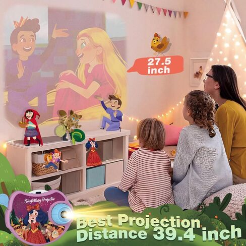 Smilesskiddo Storytelling Projector for Kids - كتاب قصة عرض الأطفال ، قصص وقت النوم ، 6 (حكاية خرافية) أقراص مع عرض واضح ، ألعاب قصة تعليمية لـ 3 4 5 5 سنوات من الأولاد والبنات in Kuwait