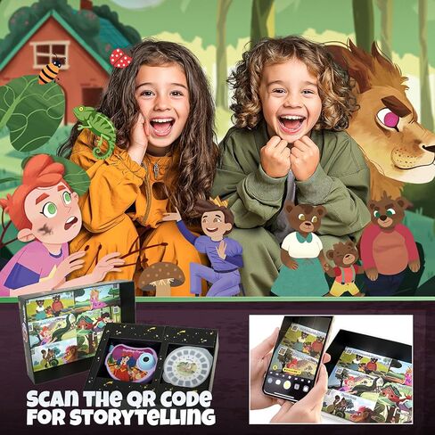 Smilesskiddo Storytelling Projector for Kids - كتاب قصة عرض الأطفال ، قصص وقت النوم ، 6 (حكاية خرافية) أقراص مع عرض واضح ، ألعاب قصة تعليمية لـ 3 4 5 5 سنوات من الأولاد والبنات in Kuwait