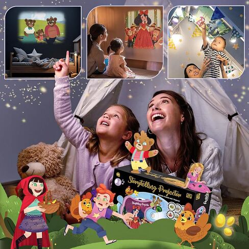 Smilesskiddo Storytelling Projector for Kids - كتاب قصة عرض الأطفال ، قصص وقت النوم ، 6 (حكاية خرافية) أقراص مع عرض واضح ، ألعاب قصة تعليمية لـ 3 4 5 5 سنوات من الأولاد والبنات in Kuwait