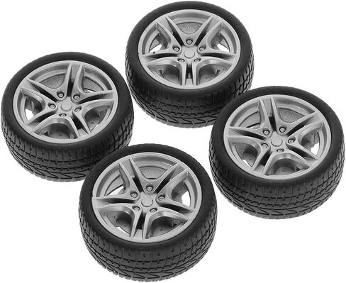 إطارات سوداء 4 أجهزة كمبيوترو ، طراز لعبة عجلة الإطارات مقاس 48 ملم طراز DIY RC Preprity سهلة التثبيت صغير الحجم ، ومجموعات الإطارات والعجلات ، والمركبات والأجزاء التي يتم التحكم فيها عن بُعد وتطبيق in Saudi Arabia
