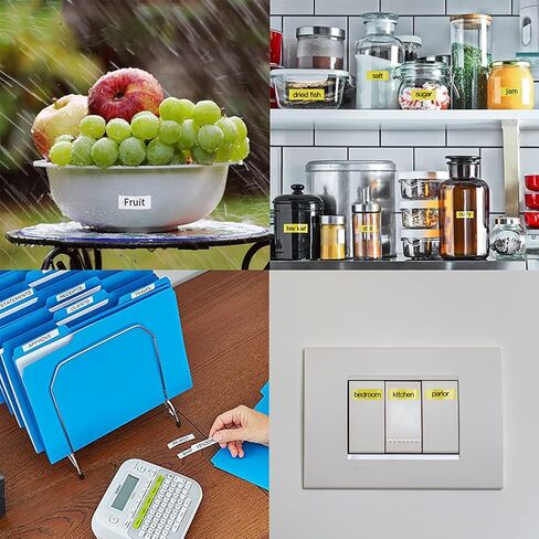 BIGGER Compatible Label Tapes Replacement for Dymo LetraTag Refills, 91331, 12mm x 4m, 1/2 x 13, Plastic, Black Print on White, used with Dymo LetraTag LT-100T LT-100H, 6 Packs in Kuwait