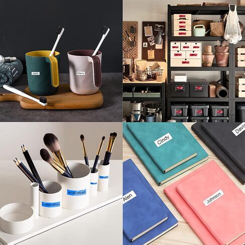 BIGGER Compatible Label Tapes Replacement for Dymo LetraTag Refills, 91331, 12mm x 4m, 1/2 x 13, Plastic, Black Print on White, used with Dymo LetraTag LT-100T LT-100H, 6 Packs in Kuwait