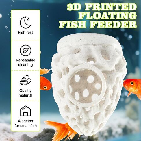 3D Printed Floating Betta Hideout Feeding Rings for Small Fish Resting Spot for Corydoras Shrimp Cave Aquarium Floating Decorative in Kuwait