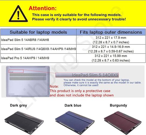غلاف حالة الكمبيوتر المحمول لـ Lenovo IdeaPad Slim 5 Series 14ABR8 14IAH8 14IRU9 14Q8X9 14AHP9 14IMH9 & IDEAPAD PRO 5 14AHP9 14IMH9 SLEEVE ، PU PU LEATHER BOOTION SHELL. in Kuwait