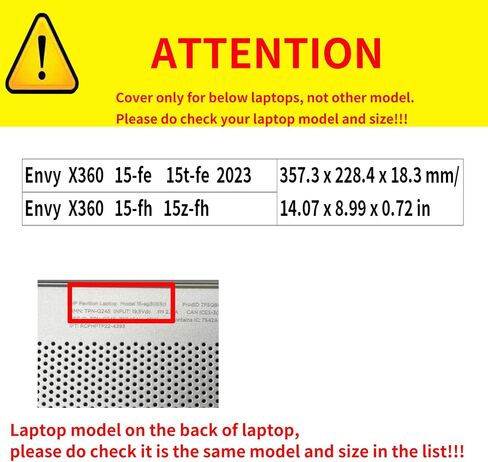 غطاء حالة الكمبيوتر المحمول لـ HP Envy X360 15-Fe 15t-Fe 15.6 "2-in-1 & Envy X360 15-FH 15Z-FH [DO MODEL] BOOKWER COMPORT COMPUTER BAS PU GEATHER (Black) in Saudi Arabia