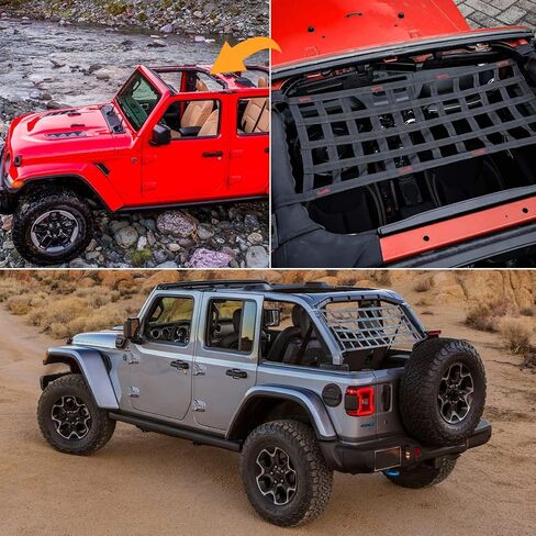 Goldfire Universal UTV Window Net Wrangler Mesh Roof Top Net Protective Cargo Net Trunk Net Rear Windshield Rear Race Net Fits for TJ JK JL 2/4 Door UTV RZR in Saudi Arabia