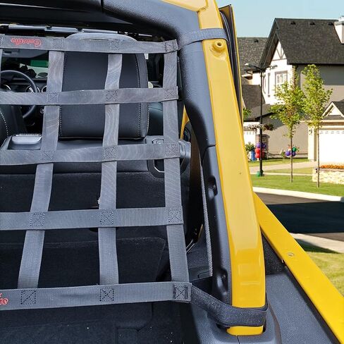 Goldfire Universal UTV Window Net Wrangler Mesh Roof Top Net Protective Cargo Net Trunk Net Rear Windshield Rear Race Net Fits for TJ JK JL 2/4 Door UTV RZR in Saudi Arabia