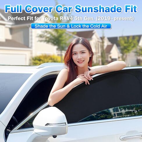 T TGBROS Privacy Sunshade Custom Fit for 2017-2023 Chrysler Pacifica Accessories الزجاج الأمامي الجانب النافذة الخلفية مجموعة كاملة من ظلال شمس السيارة كتل قابلة للطي الأشعة فوق البنفسجية تحافظ على برودة سيارتك 8 قطع in Kuwait