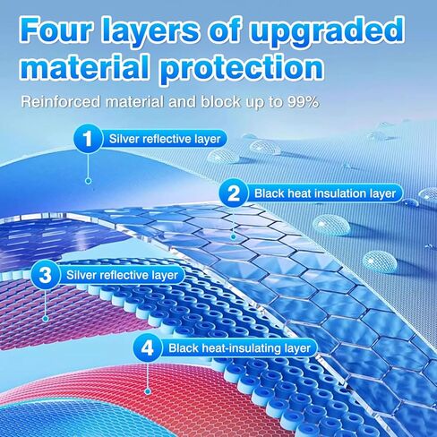 T TGBROS Privacy Sunshade Custom Fit for 2017-2023 Chrysler Pacifica Accessories الزجاج الأمامي الجانب النافذة الخلفية مجموعة كاملة من ظلال شمس السيارة كتل قابلة للطي الأشعة فوق البنفسجية تحافظ على برودة سيارتك 8 قطع in Kuwait