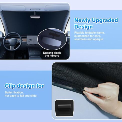T TGBROS Privacy Sunshade Custom Fit for 2017-2023 Chrysler Pacifica Accessories الزجاج الأمامي الجانب النافذة الخلفية مجموعة كاملة من ظلال شمس السيارة كتل قابلة للطي الأشعة فوق البنفسجية تحافظ على برودة سيارتك 8 قطع in Kuwait