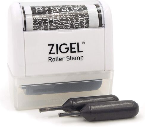 ZIGEL Identity Theft Protection Stamp - Roller Stamp with Two Replacement Ink Tubes in Kuwait