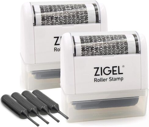 ZIGEL Identity Theft Protection Stamp - Roller Stamp with Two Replacement Ink Tubes in Kuwait