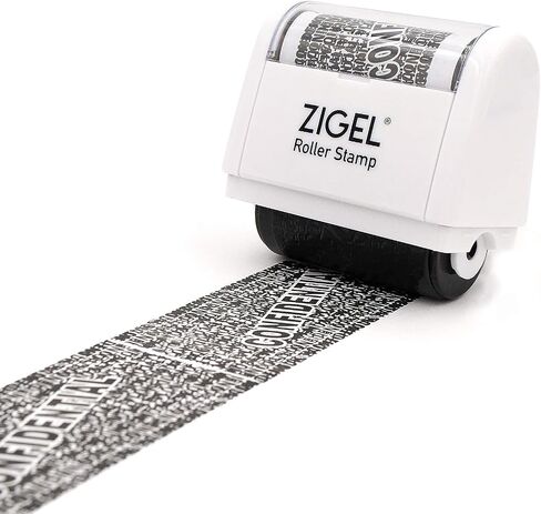 ZIGEL Identity Theft Protection Stamp - Roller Stamp with Two Replacement Ink Tubes in Kuwait