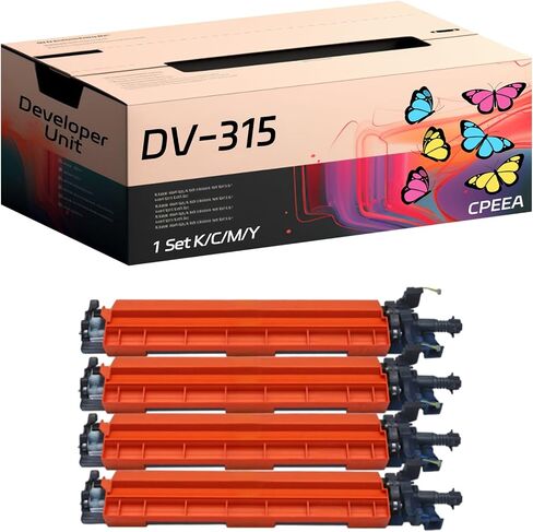 Compatible for Konica Minolta DV-315 Developer Unit Work for Konica Minolta bizhub C250i C251i C300i C301i C360i C361i Printers, with Chip, High Yield 800000 Pages, Clear Printing (4-Pack BK/C/M/Y) in Saudi Arabia