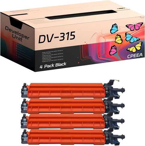Compatible for Konica Minolta DV-315 Developer Unit Work for Konica Minolta bizhub C250i C251i C300i C301i C360i C361i Printers, with Chip, High Yield 800000 Pages, Clear Printing (4-Pack BK/C/M/Y) in Saudi Arabia