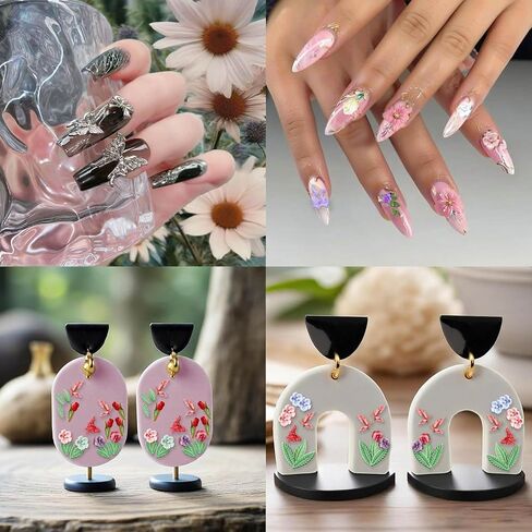 6pcs قوالب الأظافر ثلاثية الأبعاد الأظافر ، القالب السيليكون القالب ثلاثي الأبعاد سيليكون منحوتة مع 121 أنماط راتنج مركبة صنع العفن للنساء تصميم مجوهرات تصميم الأظافر ، الأقراط in Kuwait