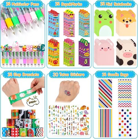 Stationery Party Favors, 24 Pack Birthday Goodie Bags for Kids with Multicolor Pen Mini Notebooks for Goodie Bag Stuffers Classroom Gifts for Kids Class Gift Rewards Prizes in Kuwait