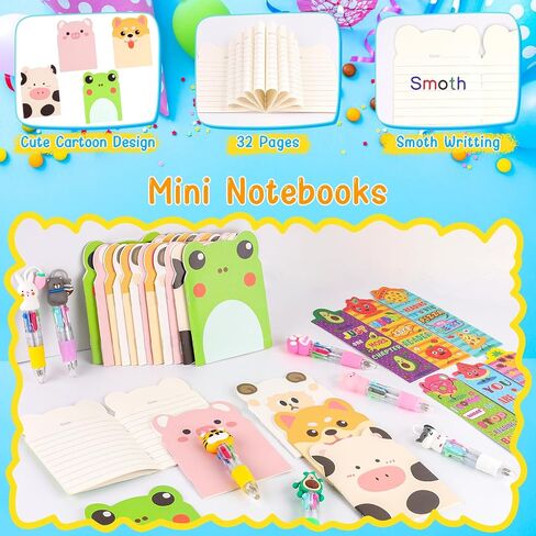 Stationery Party Favors, 24 Pack Birthday Goodie Bags for Kids with Multicolor Pen Mini Notebooks for Goodie Bag Stuffers Classroom Gifts for Kids Class Gift Rewards Prizes in Kuwait