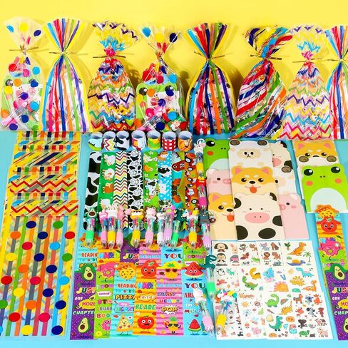 Stationery Party Favors, 24 Pack Birthday Goodie Bags for Kids with Multicolor Pen Mini Notebooks for Goodie Bag Stuffers Classroom Gifts for Kids Class Gift Rewards Prizes in Kuwait