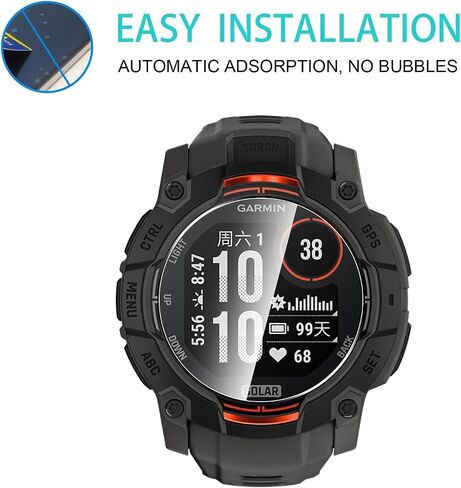 2 Pack Tempered Glass for Garmin Forerunner 165/Xiaomi Watch S3 Screen Protector,9H Hardness,Ultra Resistant,Anti-Fingerprints,No Bubbles,HD-Clear,Full Coverage Watch Film for Garmin Forerunner 165 [Easy Install] in Kuwait